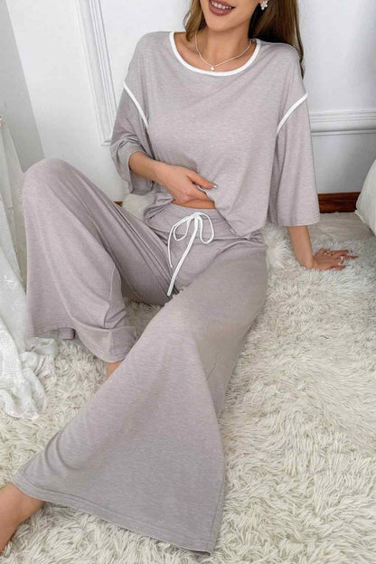 Grey Palazzo Style Night Suit