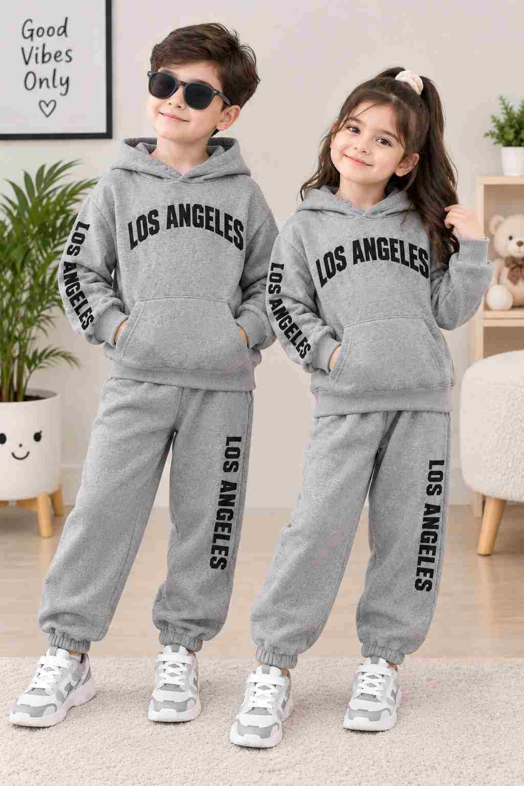 Grey Los Angeles Kids Winter Tracksuit