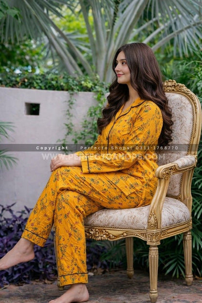 Imported Linen Printed Warm Glow PJ Set