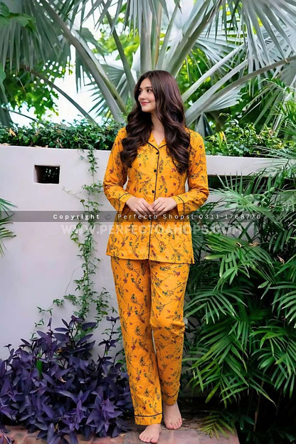 Imported Linen Printed Warm Glow PJ Set