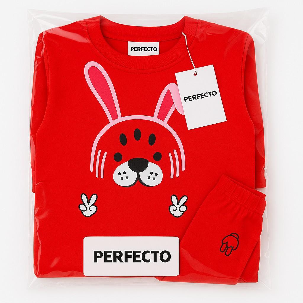 Kids' Wear with Red Rabbit Print Suit (Each)