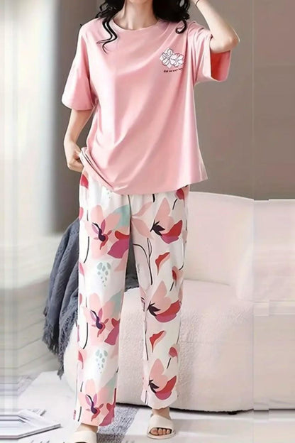 Long Leaf Printed Pjs Night Suit