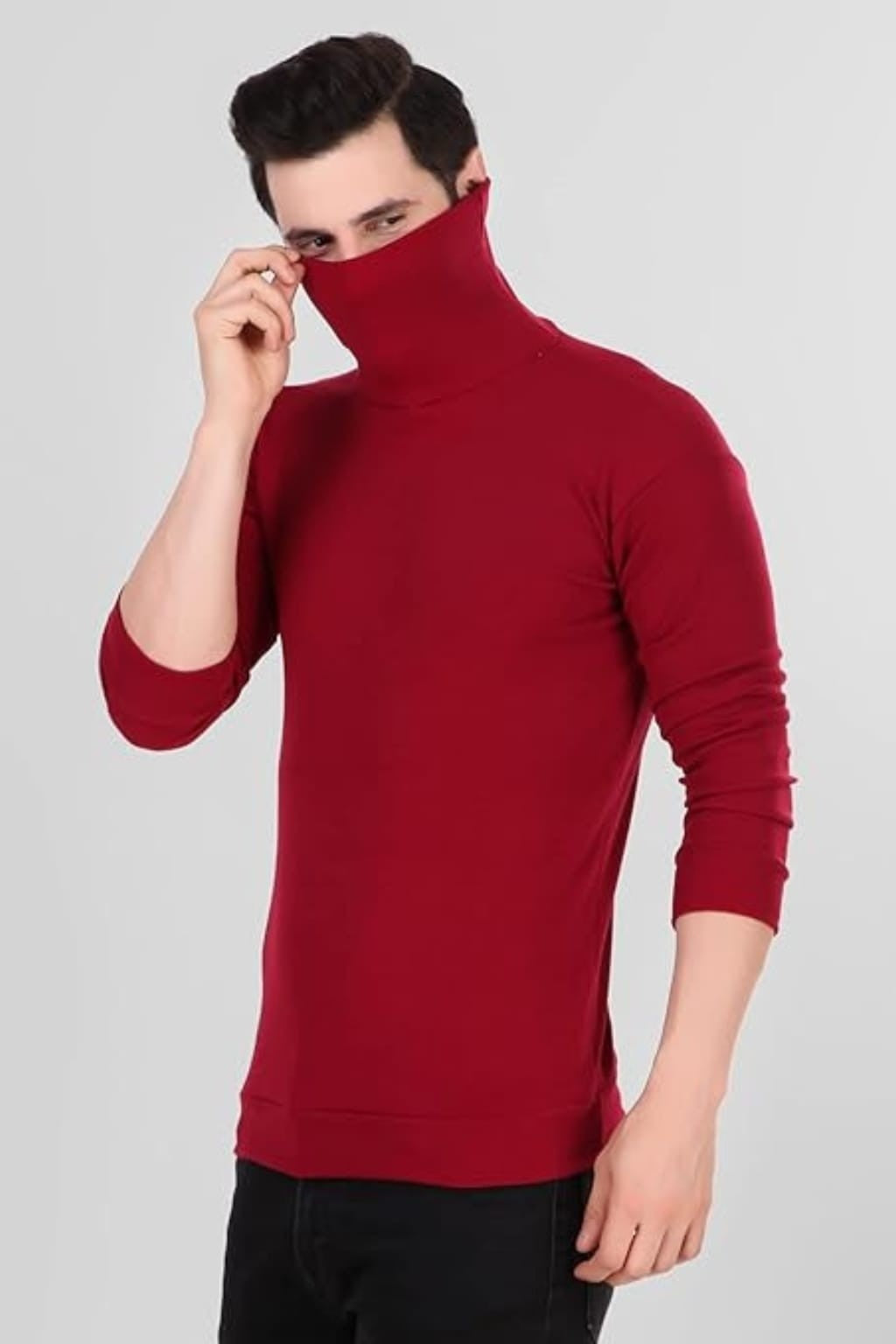 Maroon High Neck for Men's
