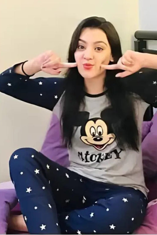 Mickey Stars Printed Pajama Night Suit