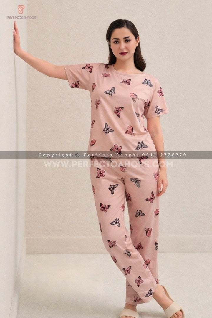 Monach Butterfly Printed Night Suit