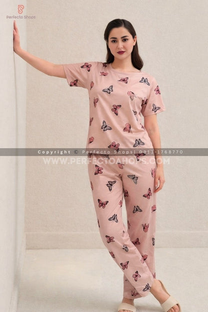 Monach Butterfly Printed Night Suit