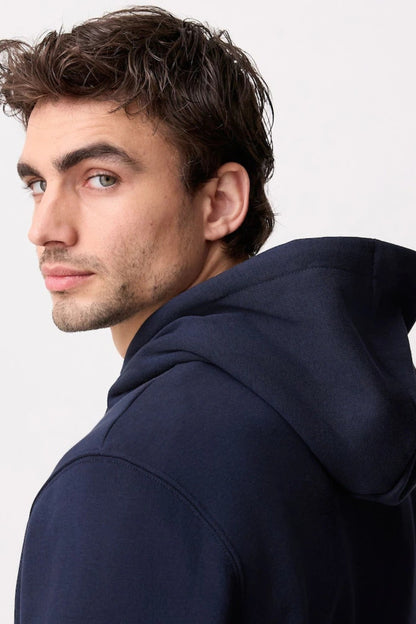 Navy Blue Basic Kangaroo Hoodie for Men