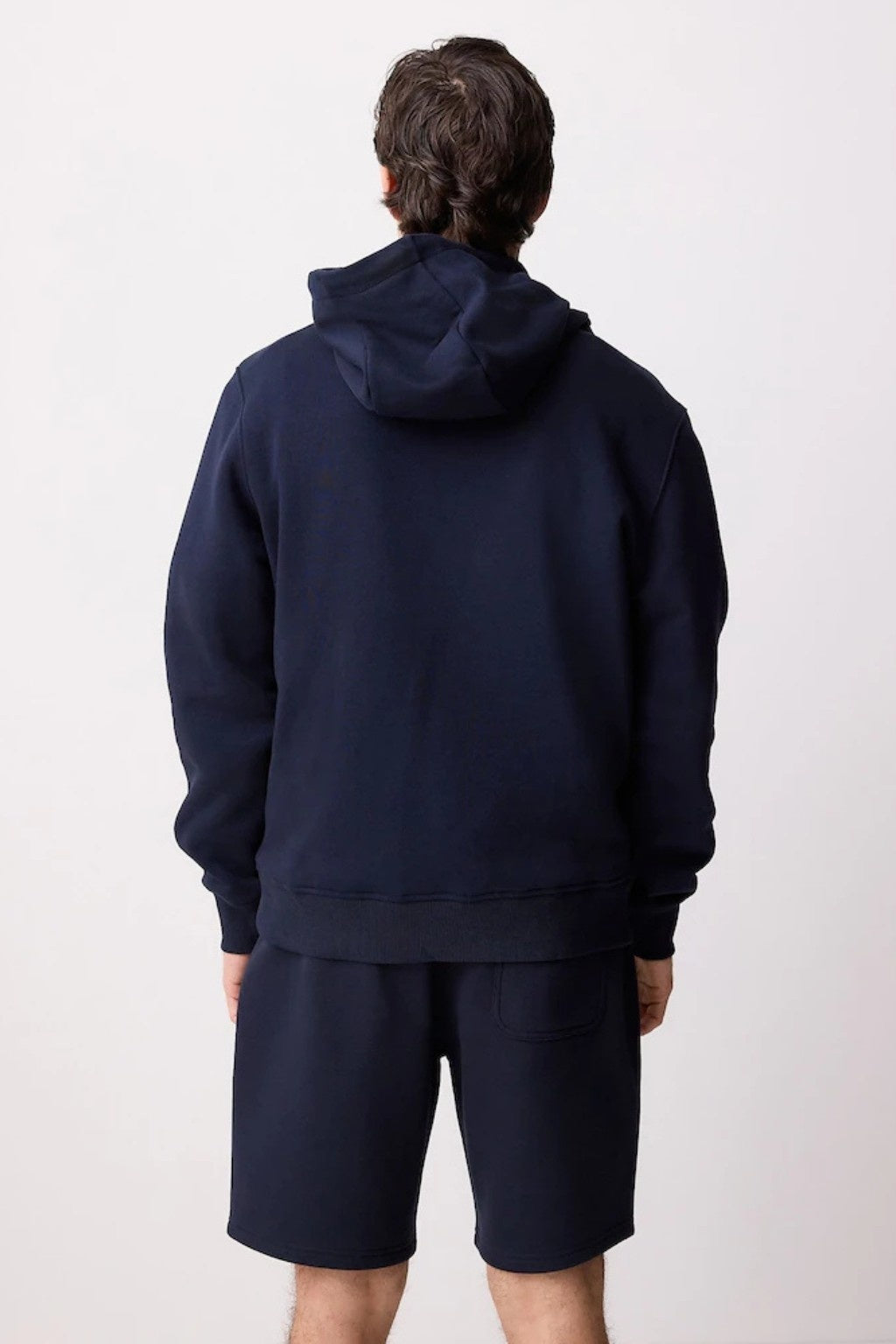 Navy Blue Basic Kangaroo Hoodie for Men