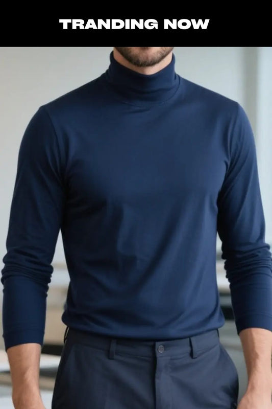 Navy Blue High Neck for Men's
