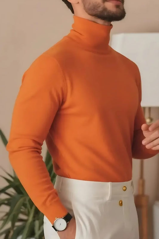 Orange High Neck for Men's