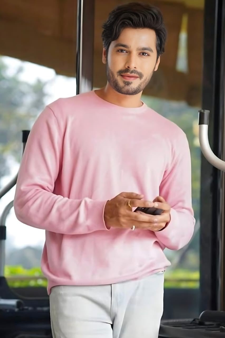 Pink Basic Men's Sweat Shirt