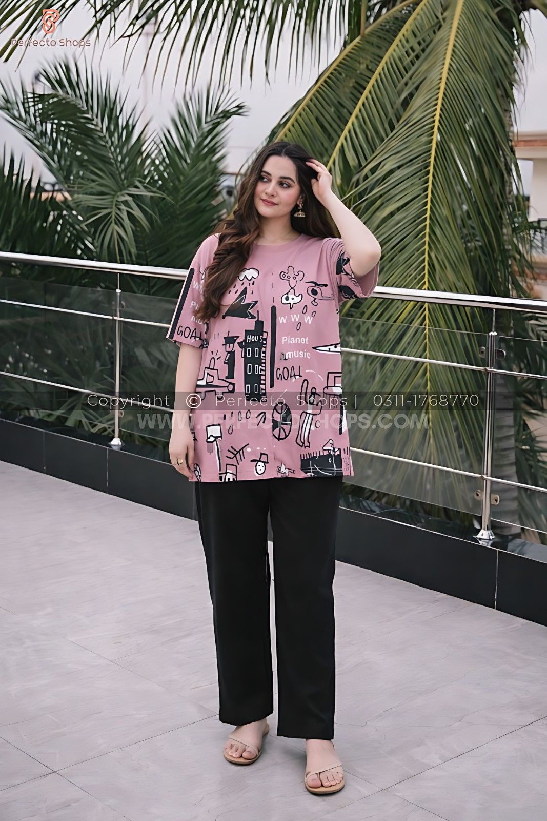 Pink Funcky Printed Night Suit