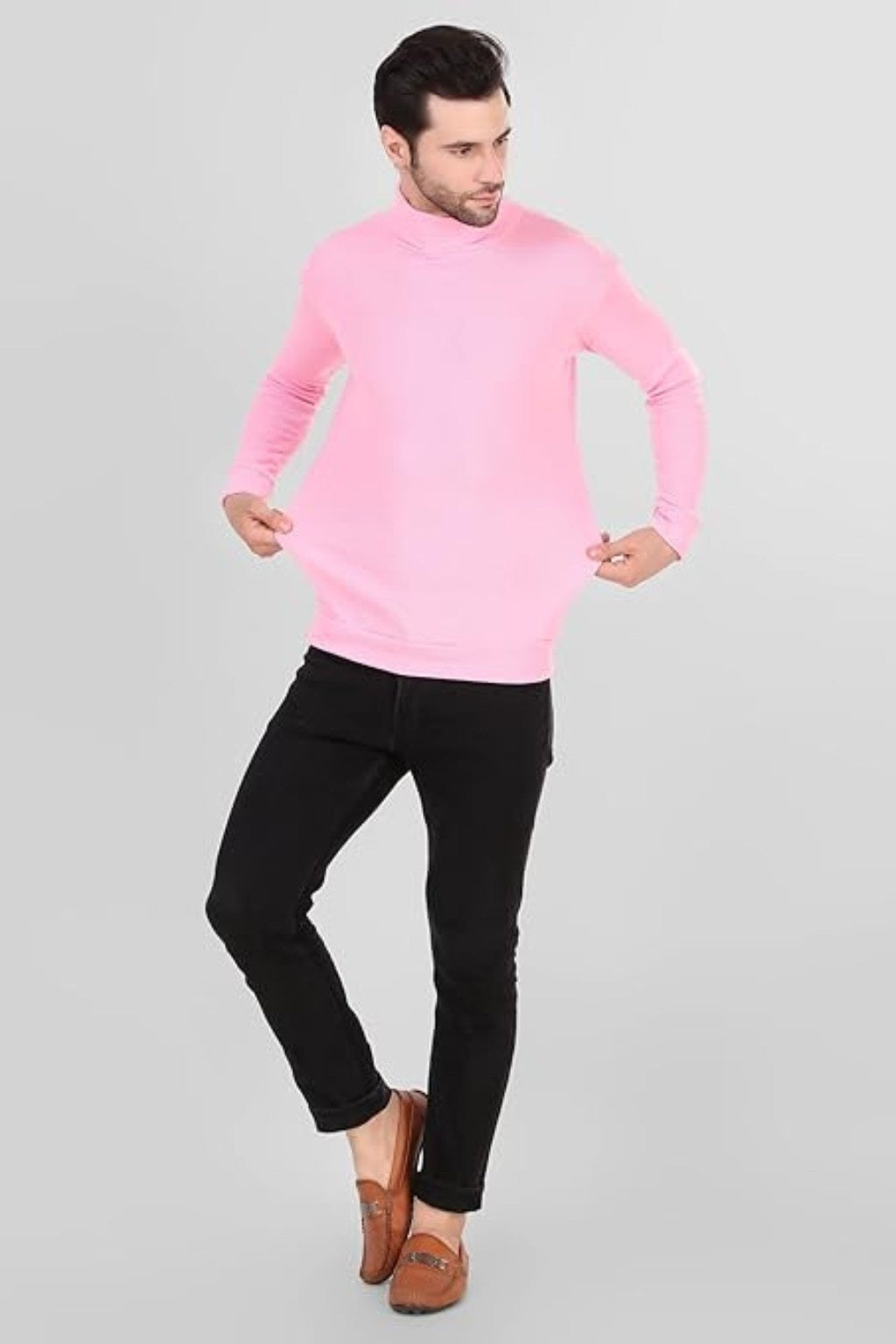 Pink High Neck for Men's