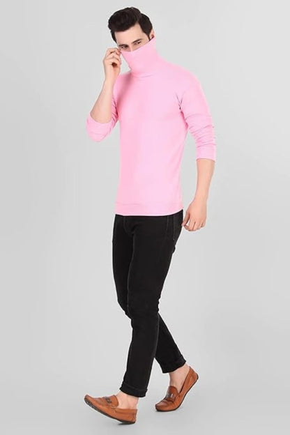 Pink High Neck for Men's
