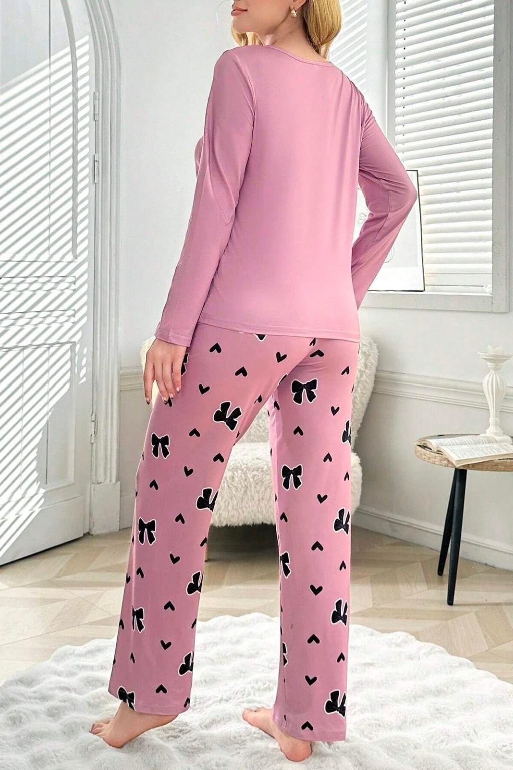 Pink let Me Sleep Printed Night Suit