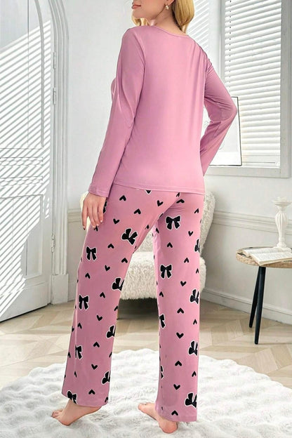 Pink let Me Sleep Printed Night Suit
