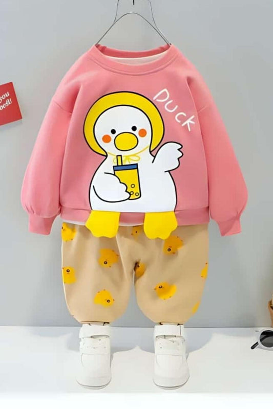 Pink Duck Printed Kids Winter Suit ( Each )