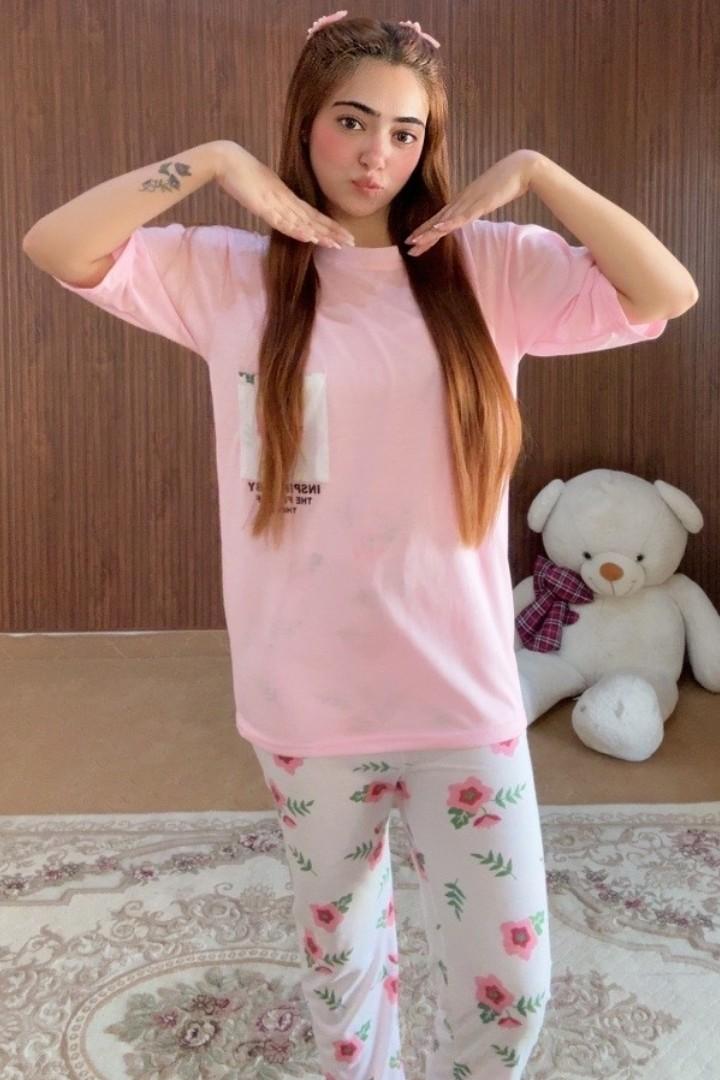 Pocket Printed Flower Night Suit