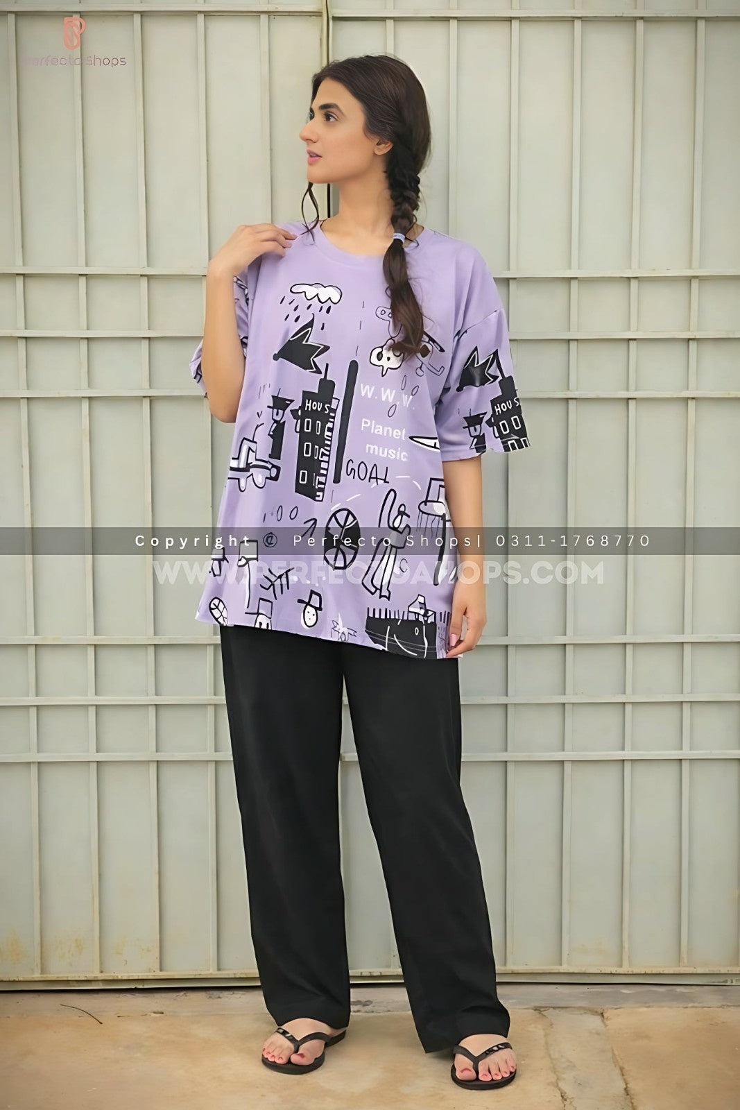 Purple & Black Street Art PJ Set