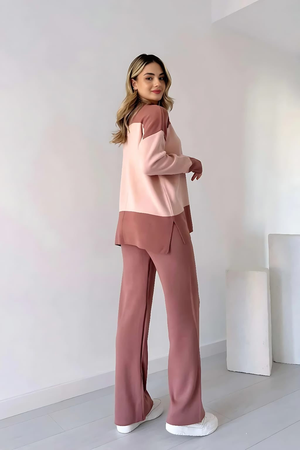 Radish Pink Panel Style Co-Ord Sets For Women