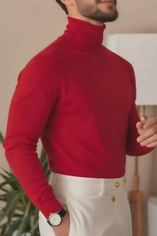 Red High Neck for Men's