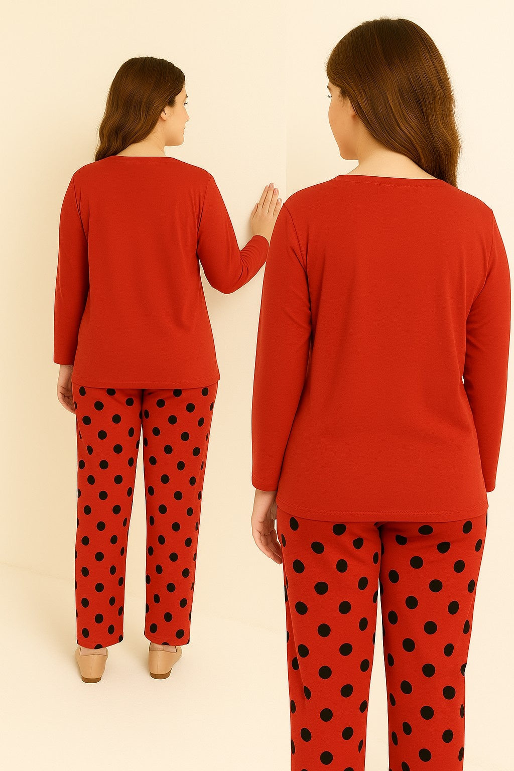 Red Smiley Printed Night Suit