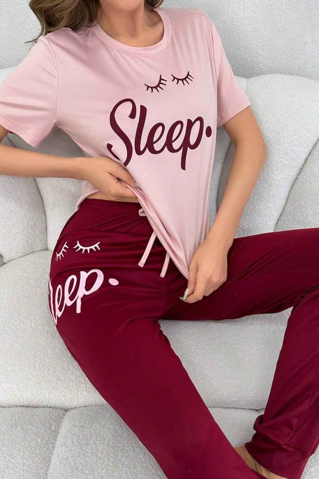 Sleepy Eyes Printed Night Suit