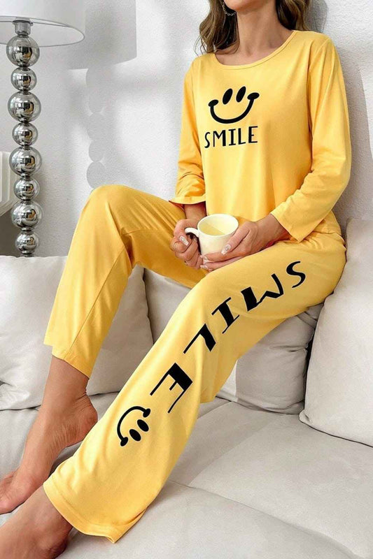 Smile Forever Printed Night Suit
