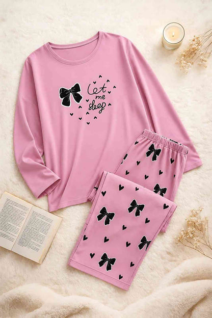 Soft Pink Let Me Sleep PJ Set