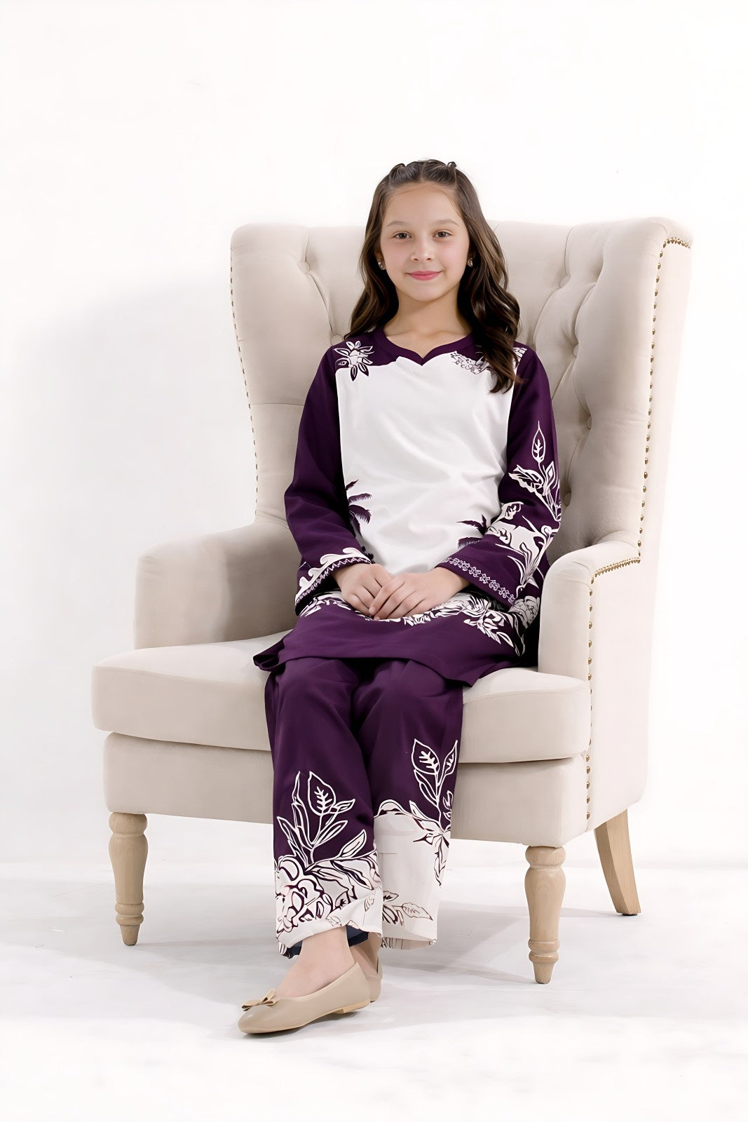 Tropical Purple Palm 2pcs - Co-ord Set