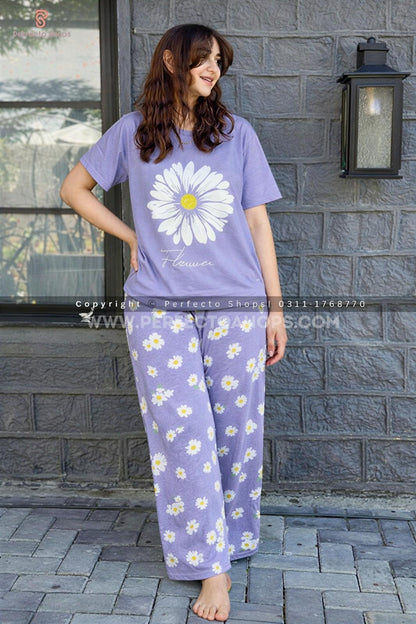 Purple Floral Lounge PJ Set