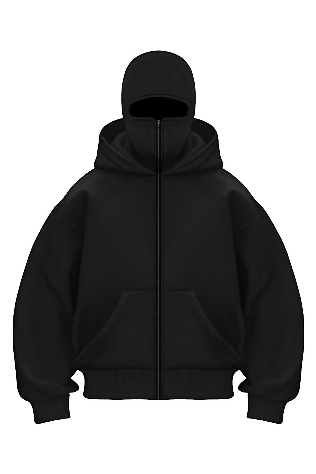 Women Balaclava Ninja Zipper Hoodie Jacket