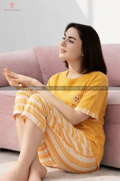 Yellow Duck Printed Night Suit