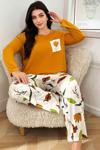 Fire Yellow Flower Pocket Printed Night Suits