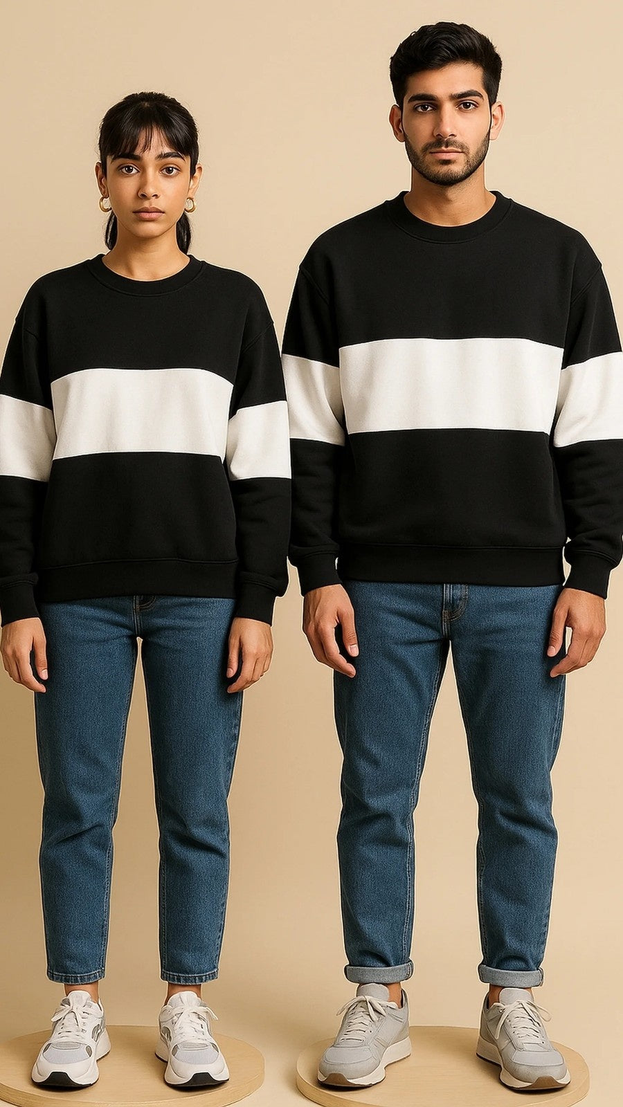 Zebra Black And White Block Sweatshirt