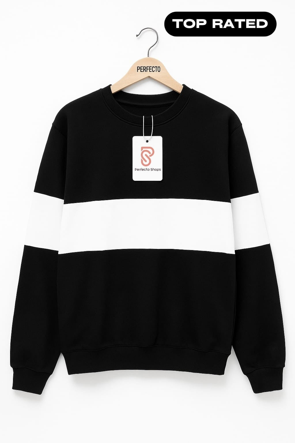 Zebra Black And White Block Men's Sweatshirt