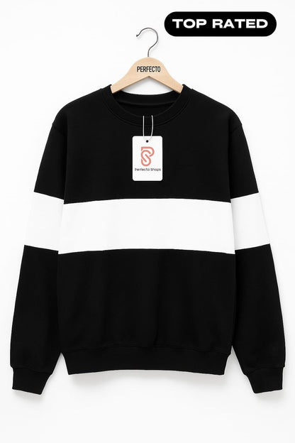 Zebra Black And White Block Men's Sweatshirt