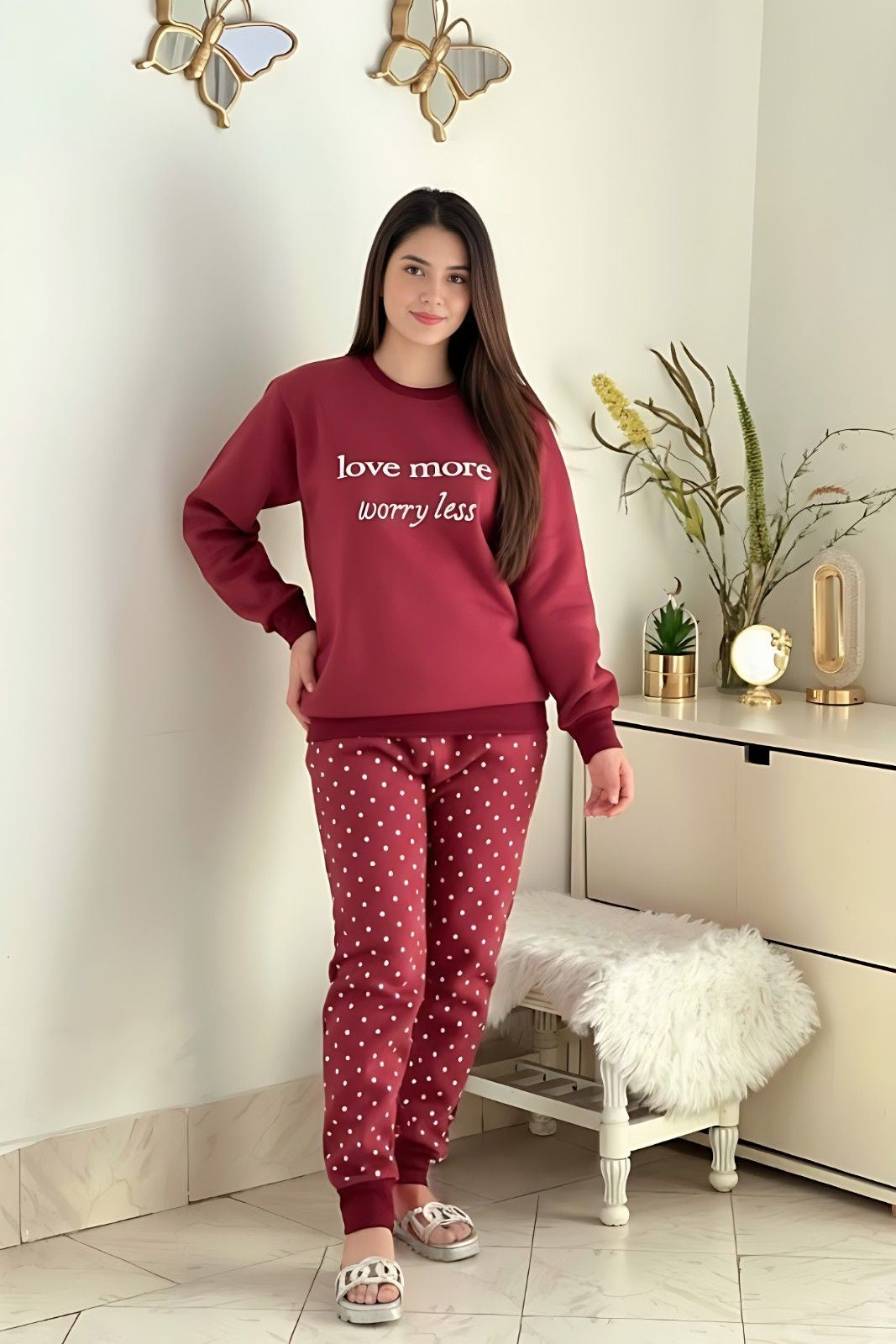Winter Love More Printed Night Suit