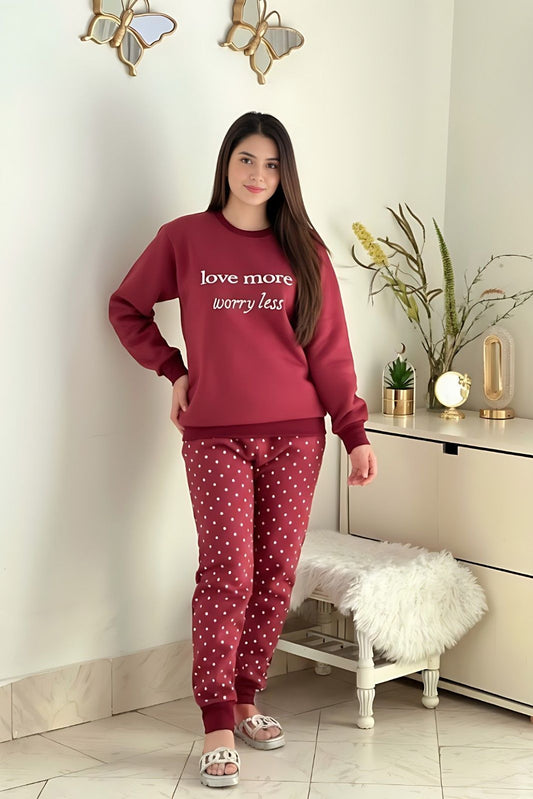 Winter Love More Printed Night Suit