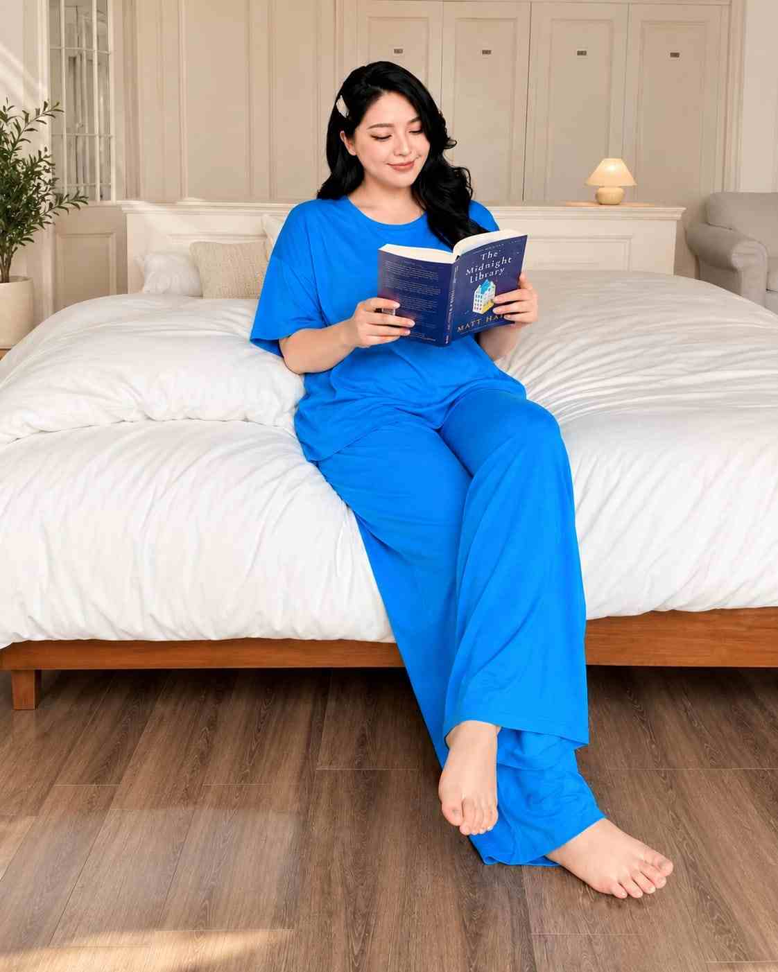 Blue Korean Style Relax Fit Pj Set