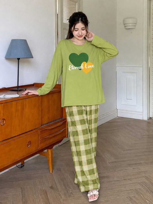 Eternal Love Full-Sleeves Printed PJ Set