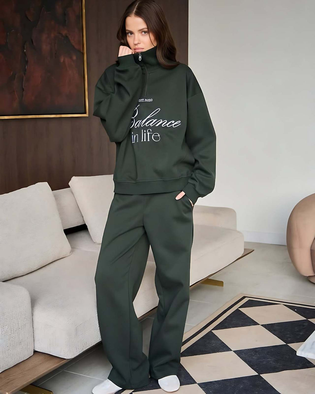 Forest Green Pullover Co-Ord Set