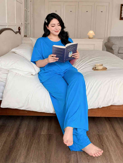 Azure Blue Korean Style Relax Fit Pj Set