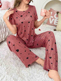 Soft Rose Heart Love PJ Set