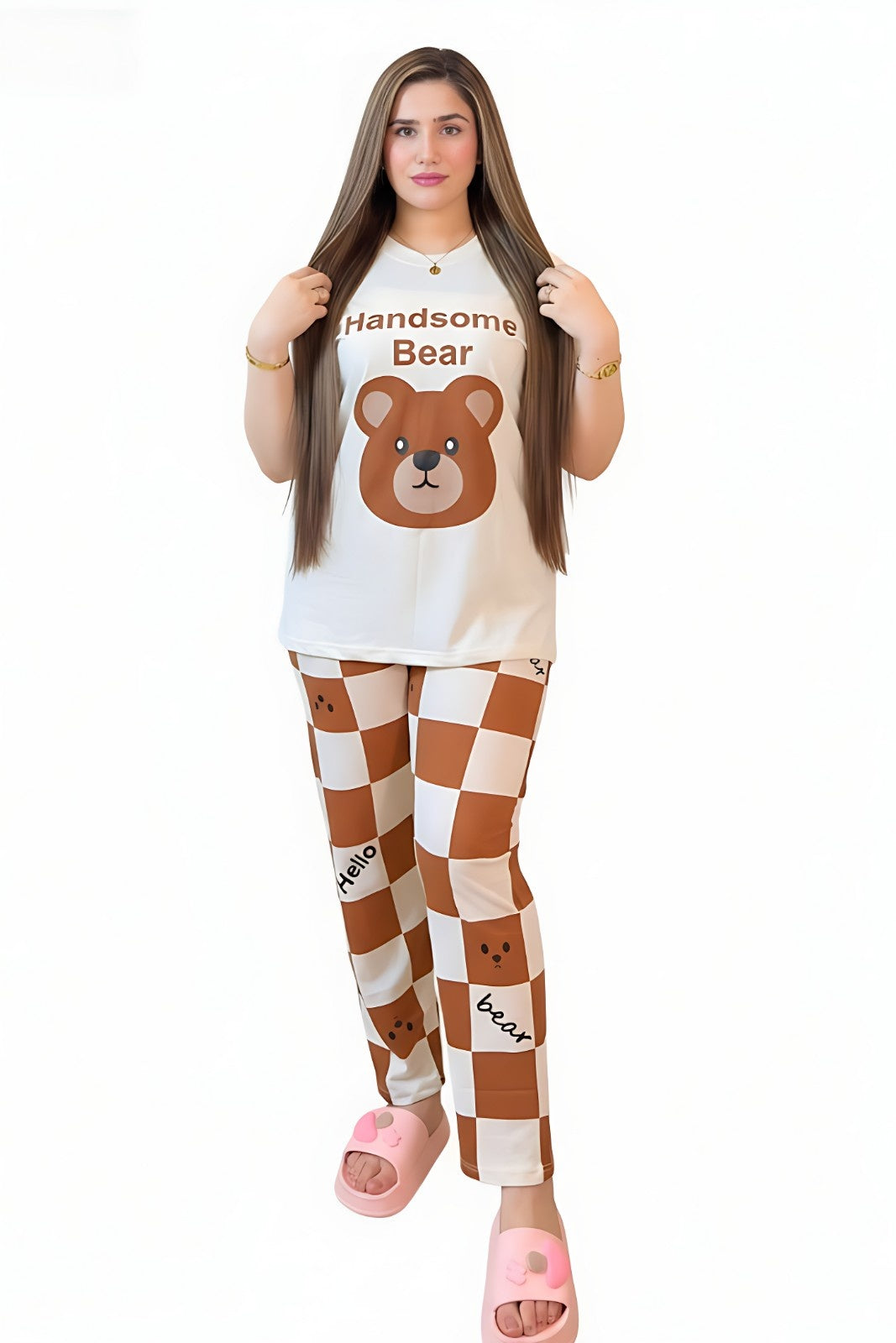 Handsome Bear Printed Night Suit