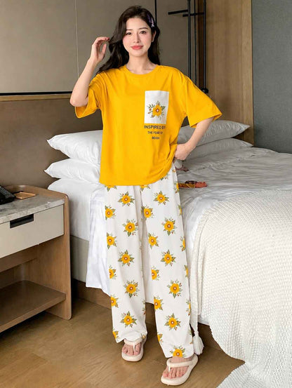Yellow Cozy Flower PJ Set