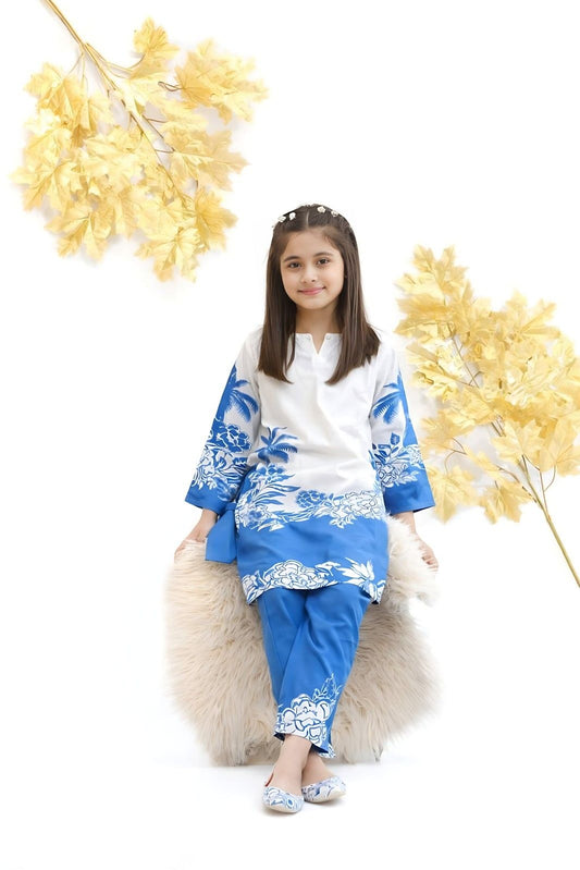 Tropical Blue Palm Swiss Co-ord Set