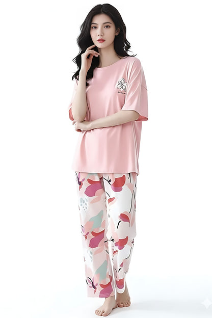 Long Leaf Printed Pjs Night Suit