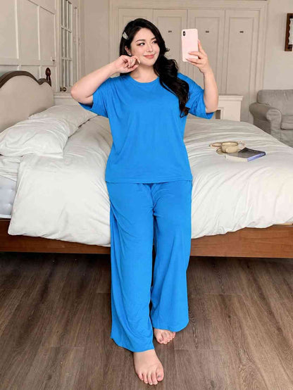 Azure Blue Korean Style Relax Fit Pj Set