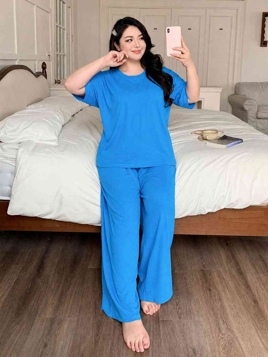 Azure Blue Korean Style Relax Fit Pj Set